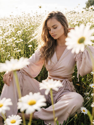 Posing in a Field of Daises