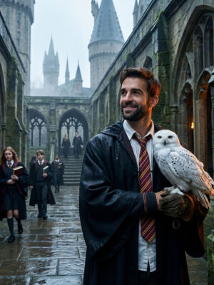 Owl Companion Wizard Portrait