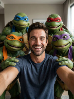 Turtle Power Selfie Portrait